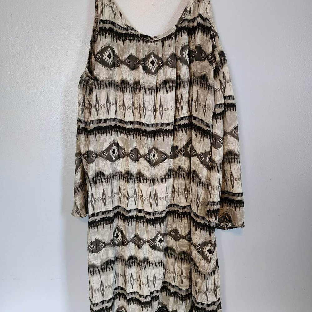 EUC Voll Cold Shoulder Black/Silver tunic/dress Boho Style - Picture 4 of 6